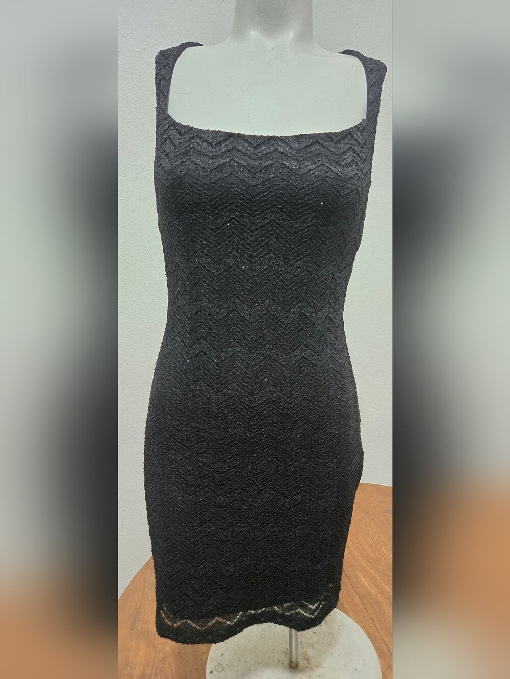 Jump Strapless Black Chevron Lace Bodycon Dress
